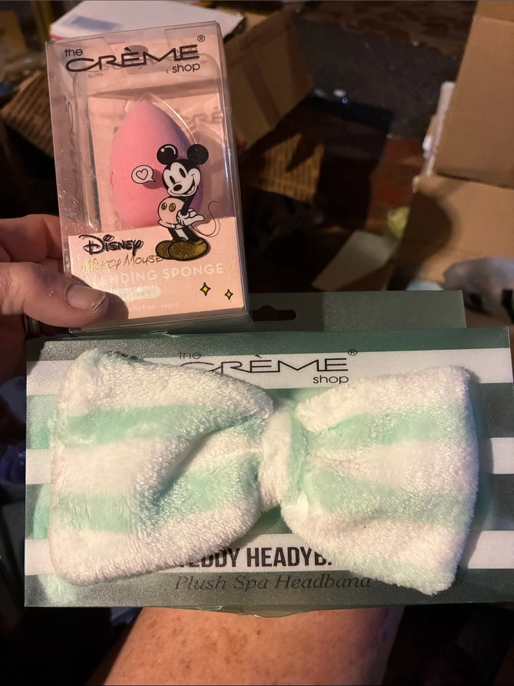 The Crème Shop Kids Plush Spa Headband - and mini blending sponge